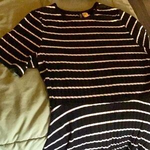 Black and White Striped Dress
